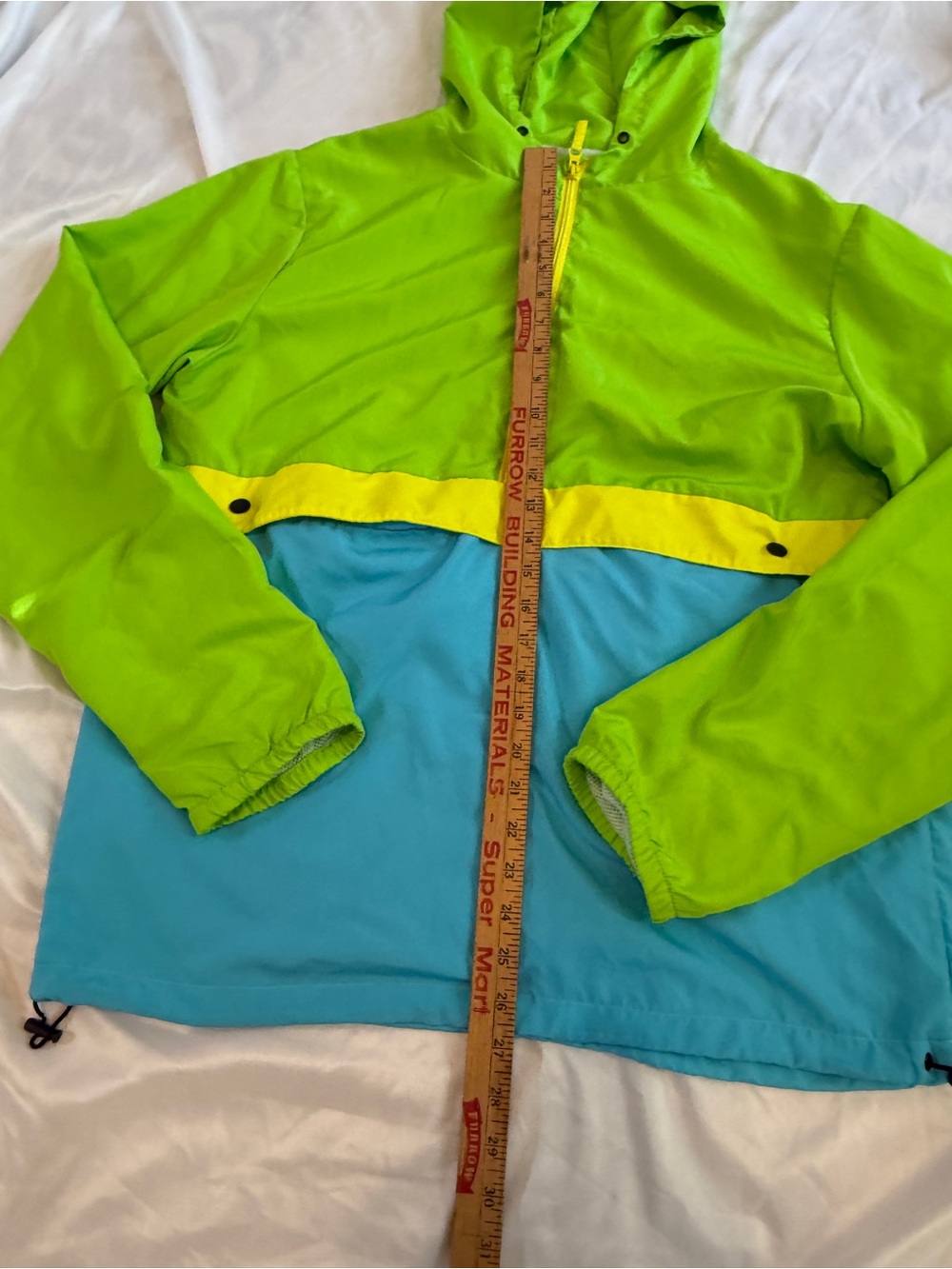 Green Hooded Colorblock Utility Windbreaker Jacket - Picture 6 of 6